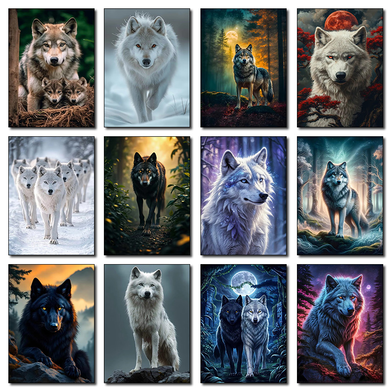 Photography Nature - Wald-Wildtier-Wolf, wildes Biest, klassische Poster, Drucke,