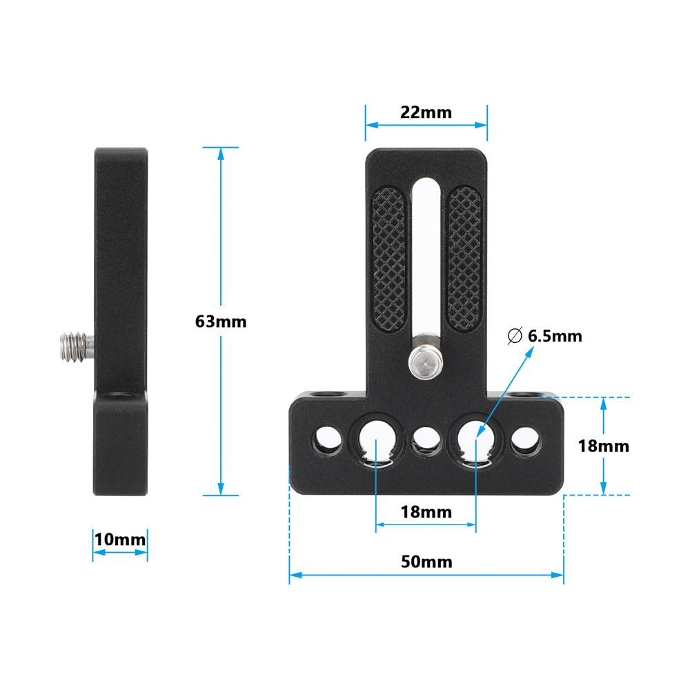 Camera Cage Baseplate - Kamera-Top-/Unterplatten-Multifunktionsplatte mit 1/4-Zoll-Schrauben und Schlitz für