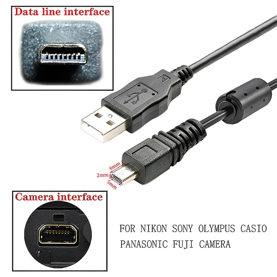Nikon Camera D3500 - Universelles 3,7V USB-Datenkabel UC-E6 Digitalkamera Mini