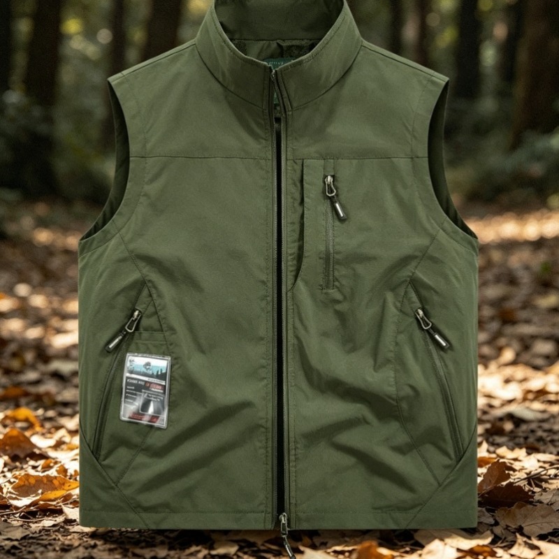 Photography Of A Man - Herren Outdoor-Fotografie-Weste mit Mehreren Taschen für