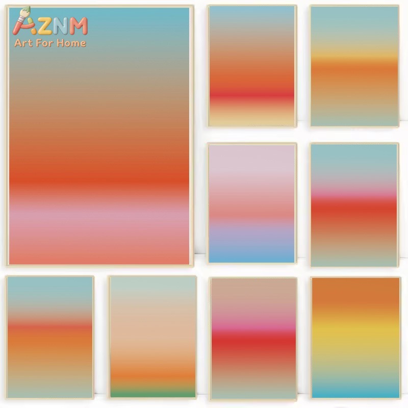 Photography Nature - AZNM Moderne abstrakte Leinwand-Wandkunst mit Farbverlauf