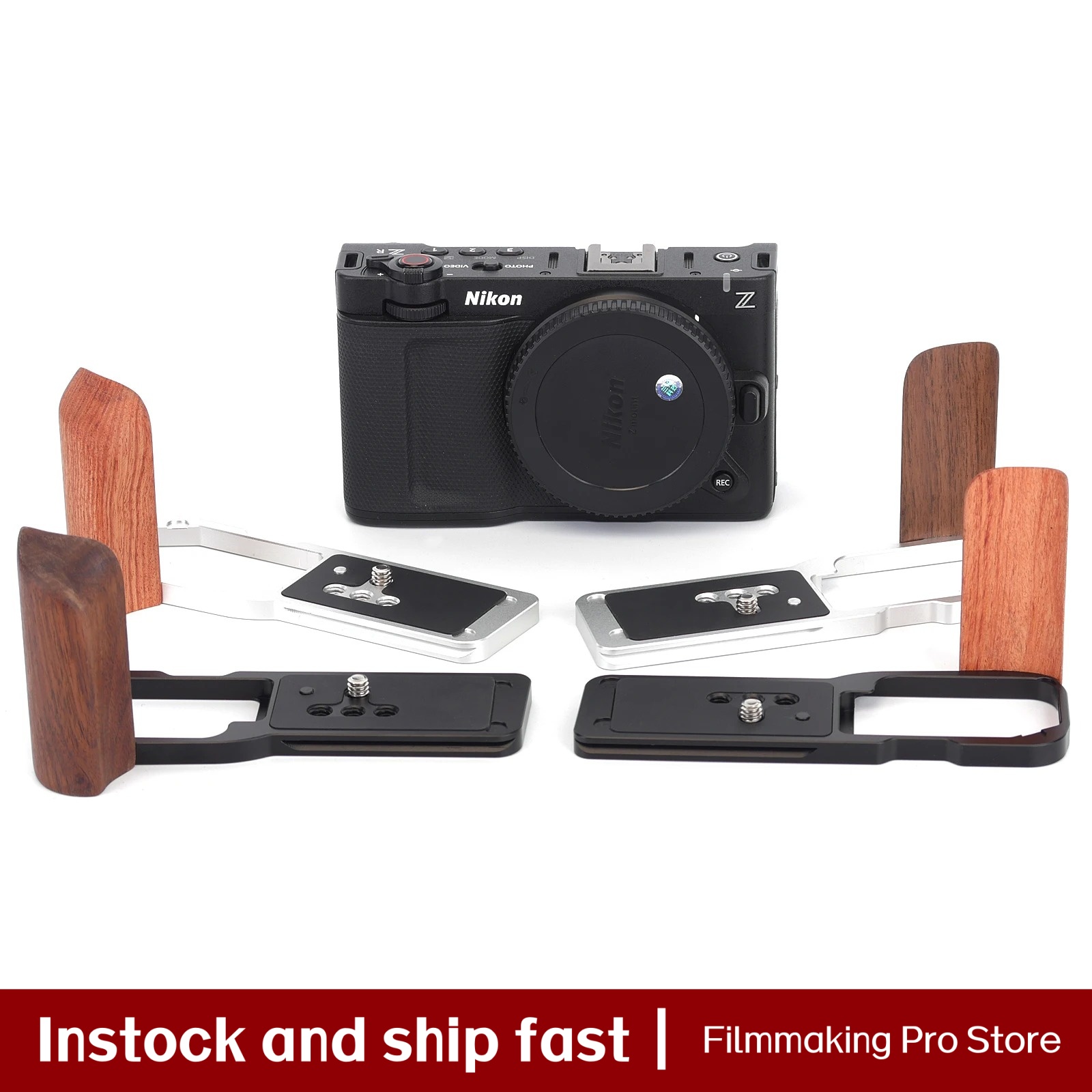 Camera Cage Baseplate - Fittest Holz-Handgriff für Nikon ZR Kamera