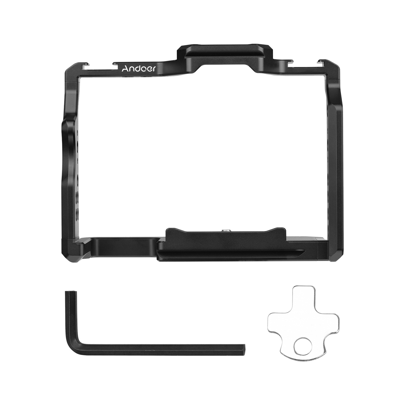 Camera Cage Baseplate - Andoer Kamerakäfig, Videokäfig aus Aluminiumlegierung mit
