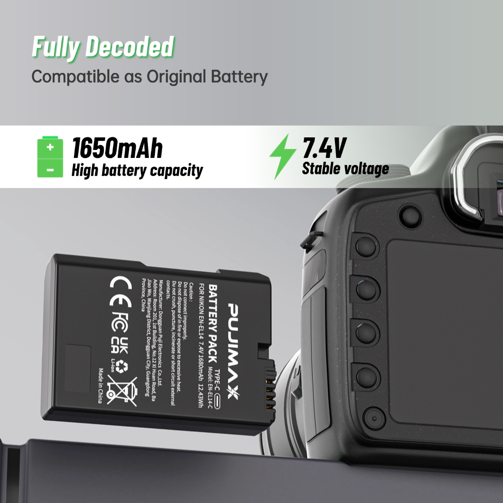 PUJIMAX 1650 mAh EN-EL14 Akku  – Nikon Camera D3500 Bewertung und Preis