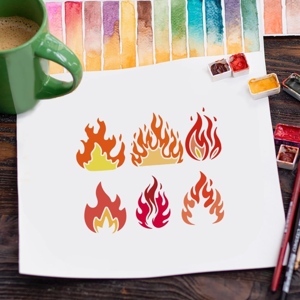 12 Stück Flammenmalerei-Schabl – Photography Techniques Bewertung und Preis